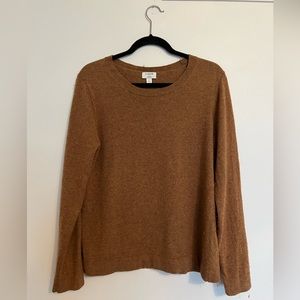 J. Crew Camel Teddy Crew Neck Wool Blend Sweater